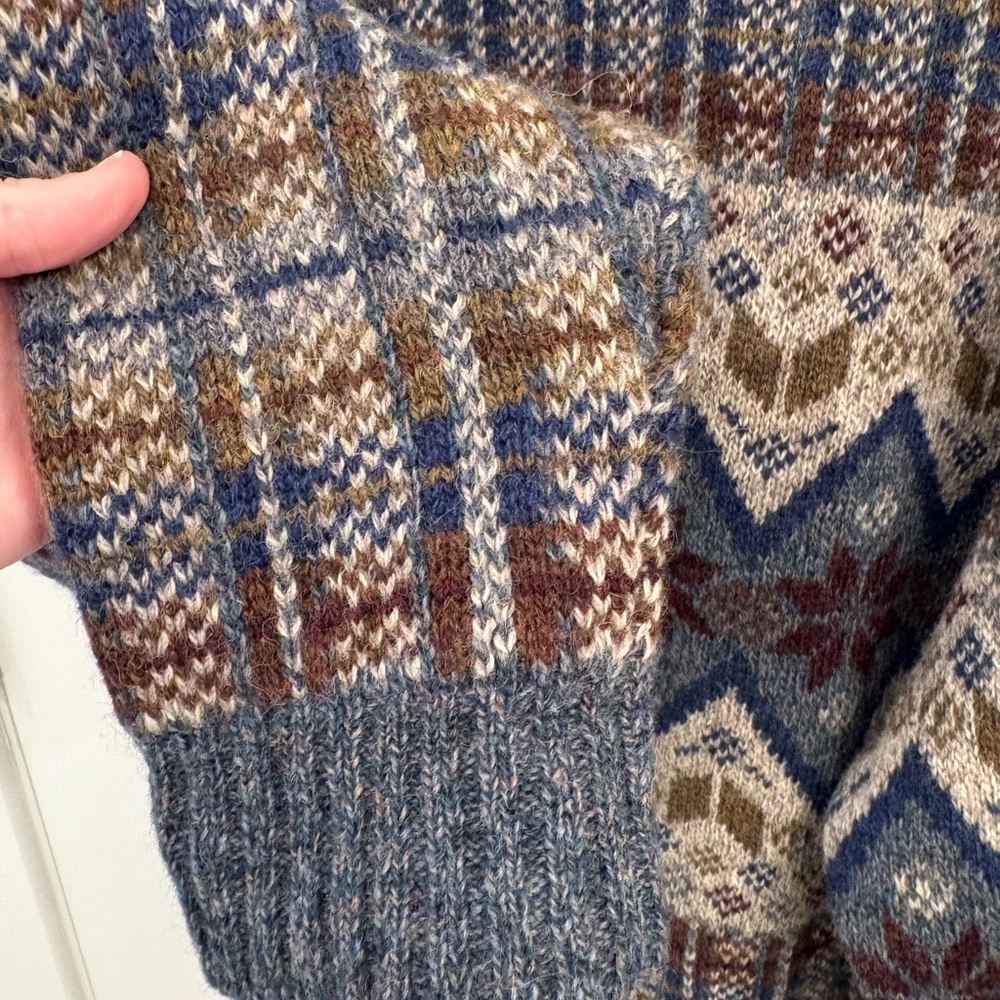 Vintage Scottish Shetland Wool Knit Alpine Club Room Sweater Size Large - Picture 12 of 15